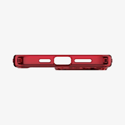 ACS07056 - iPhone 15 Pro Max Case Ultra Hybrid (MagFit) in frost deep red showing the bottom with precise cutouts