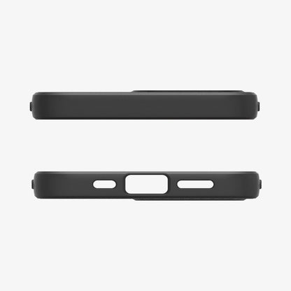 ACS09151 - iPhone 17e Case Liquid Air (MagFit) in Matte Black showing the top and bottom