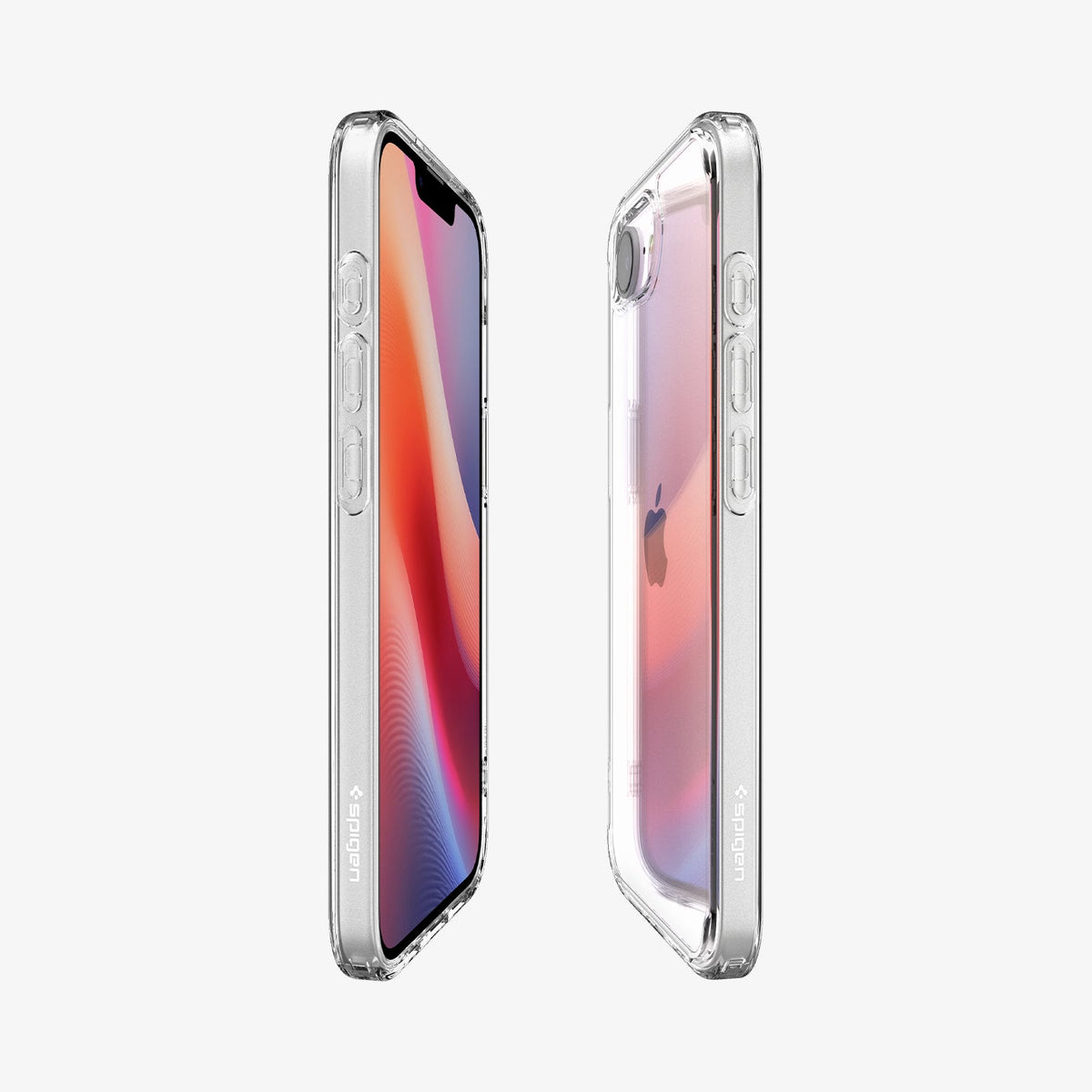 ACS09160 - iPhone 17e Case Ultra Hybrid in Crystal Clear showing the partial front, partial back and sides devices facing each other