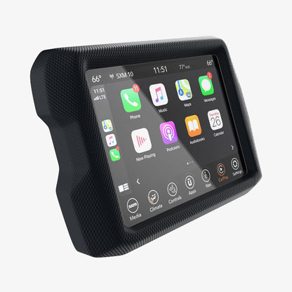 AGL04059 - Jeep Wrangler Screen Protector GLAS.tR SLIM Anti-Glare showing the front and side