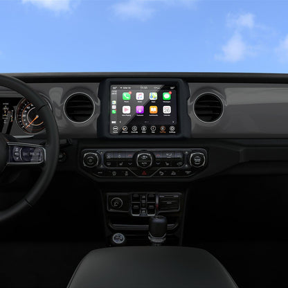 AGL04059 - Jeep Wrangler Screen Protector GLAS.tR SLIM Anti-Glare showing the front view inside of car