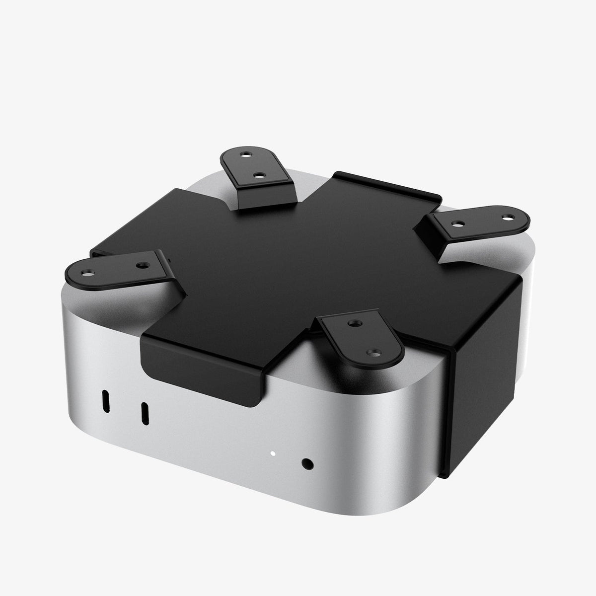 AMP09226 - Mac Mini M4 Mount LD205 in Charcoal Gray showing the back and sides