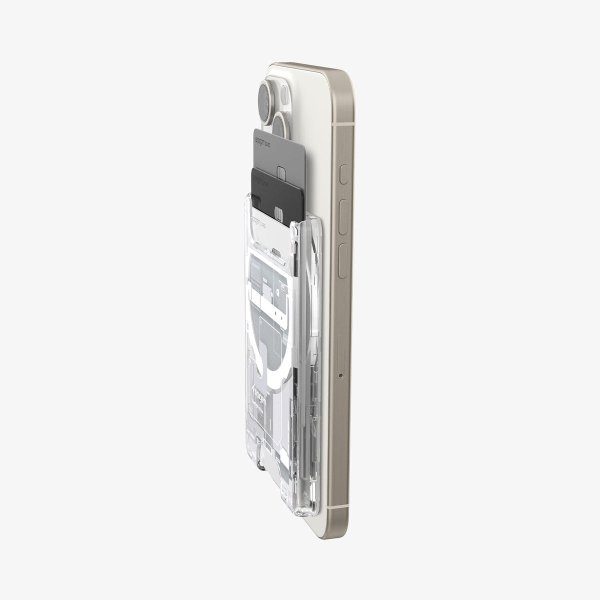 AFA07401 - Ultra Hybrid Zero One MagFit Wallet (MagFit) in Zero One White showing partial back and side