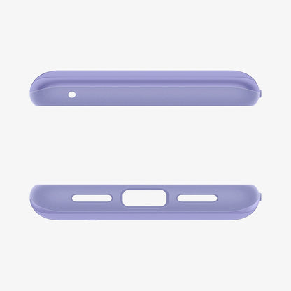 ACS06292 - Pixel 8 Case Thin Fit in awesome violet showing the top and bottom with precise cutouts