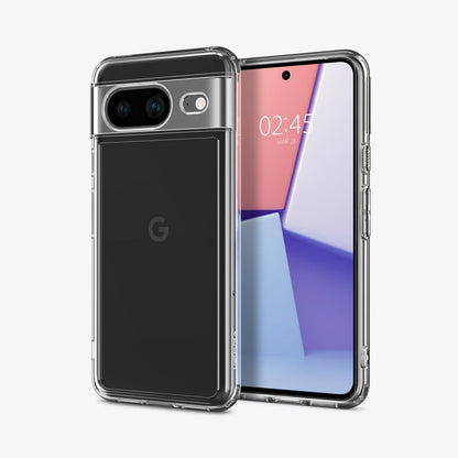ACS06278 - Pixel 8 Case Ultra Hybrid in crystal clear showing the back and front