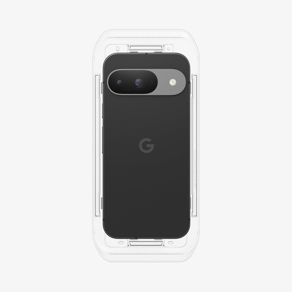 AGL08442 - Pixel 10 / Pixel 10 Pro GLAS.tR EZ Fit Screen Protector showing the back with ez fit tray on device