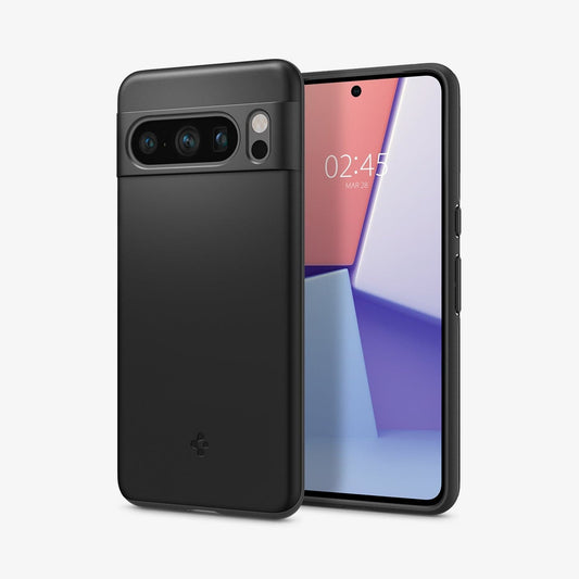 ACS06325 - Pixel 8 Pro Case Thin Fit in black showing the back and front