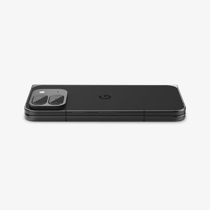 AGL09107 - Pixel 9 Pro Fold Optik EZ Fit Lens Protector in Crystal Clear showing the back, partial side with lens protector installed