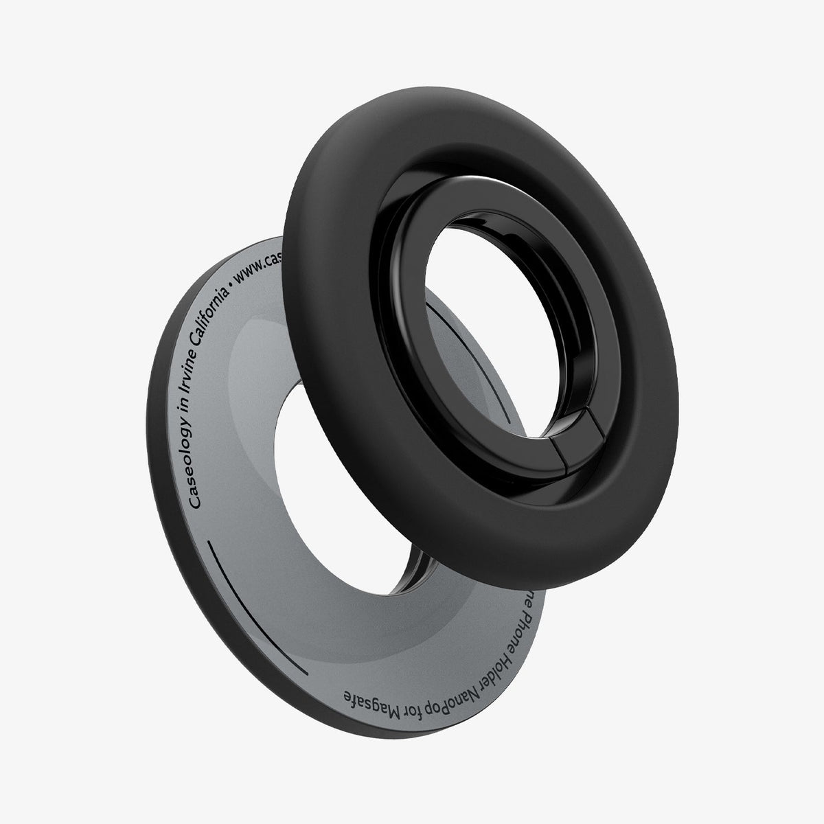 AMP09029 - MagSafe Phone Holder Nano Pop (MagFit) in Black Sesame showing the front, partial side and back