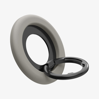 AMP09032 - MagSafe Phone Holder Nano Pop (MagFit) in Truffle Gray showing the front, partial sides with the ring pulled up