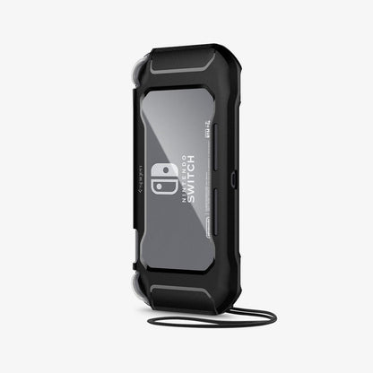 ACS00212 - Nintendo Switch Lite Case Rugged Armor in matte black showing the back and bottom