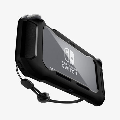 ACS00212 - Nintendo Switch Lite Case Rugged Armor in matte black showing the back, side and bottom