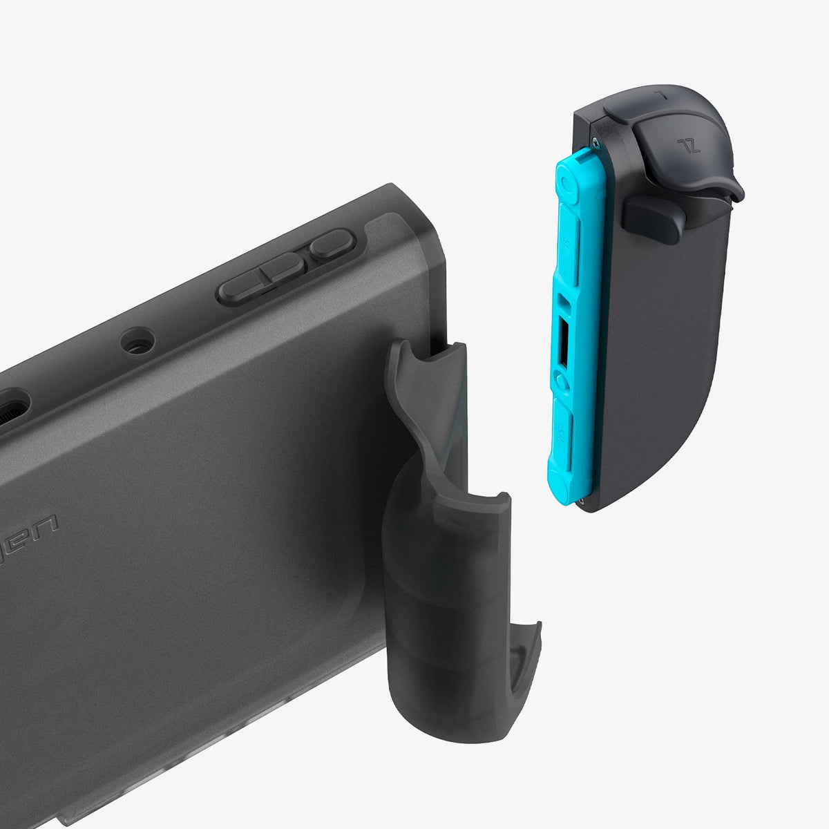 ACS10167 - Nintendo Switch 2 Ultra Hybrid case exploded side view showing detachable Joy Con grip attachment and precise button alignment