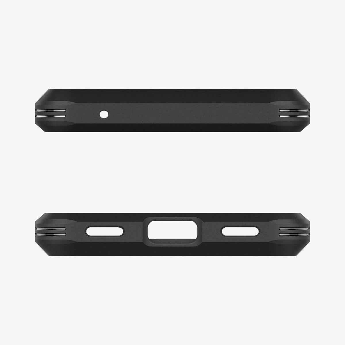 ACS04480 - Pixel 6a Case Tough Armor in metal slate showing the top and bottom with precise cutouts