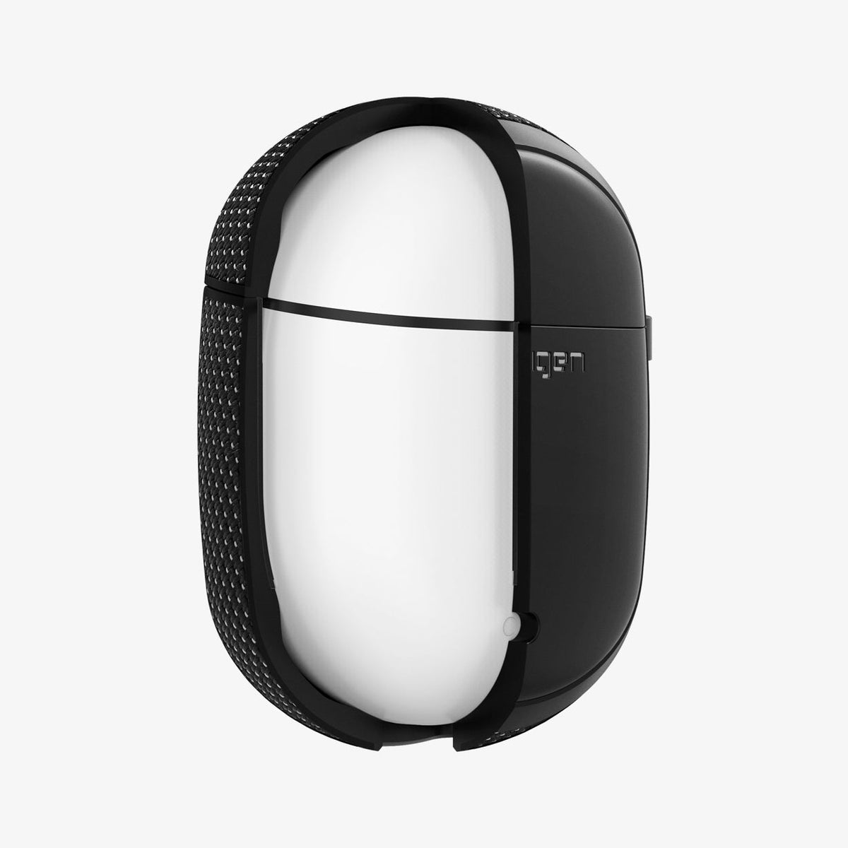 ASD01310 - Pixel Buds 2 Series Case Classic Fit in black showing the front with case cut half open