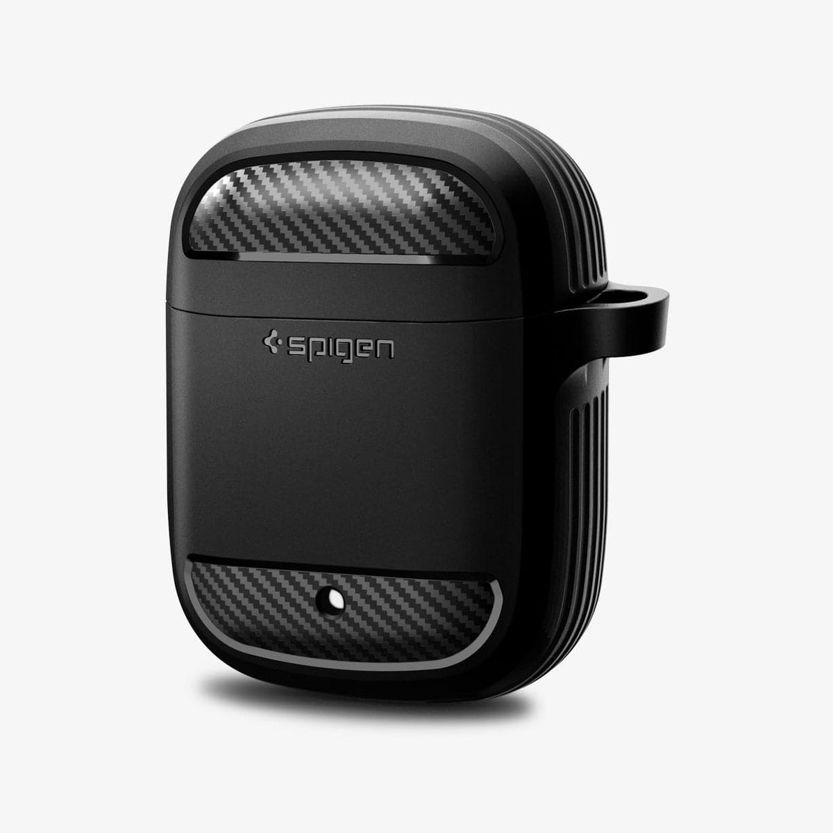 ASD01344 - Pixel Buds 2 Case Rugged Armor in black showing the front and side