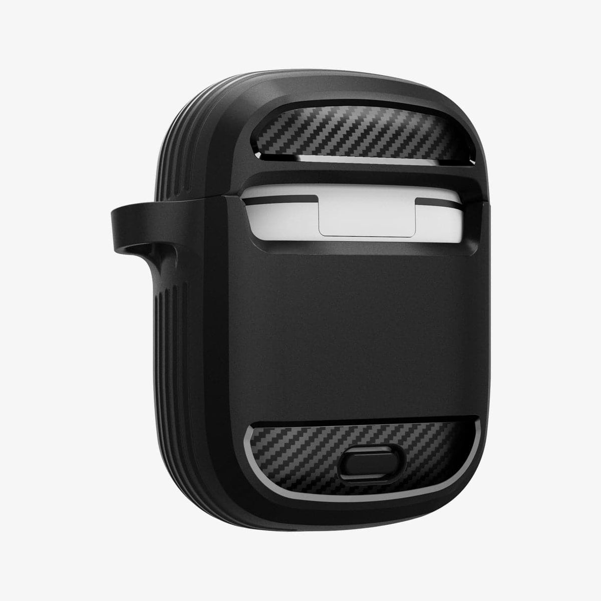 ASD01344 - Pixel Buds 2 Case Rugged Armor in black showing the back and side