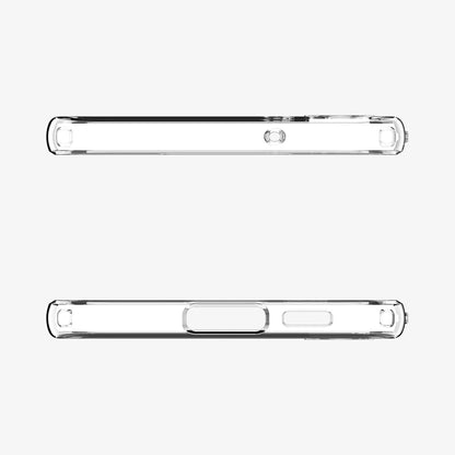 ACS05708 - Galaxy S23 Case Liquid Crystal in crystal clear showing the top and bottom with precise cutouts