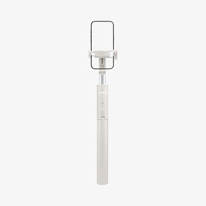 AMP09337 - Tripod Selfie Stick S541W in Dune Beige showing the back, attached to the tripod stick in portrait form