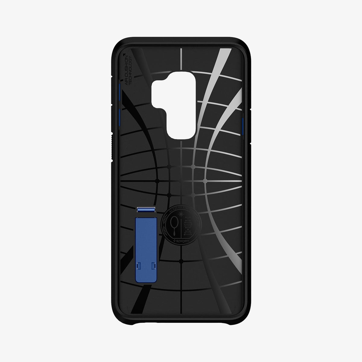 593CS22937 - Galaxy S9 Plus Case Tough Armor in Coral Blue showing the inner case with a spider web pattern