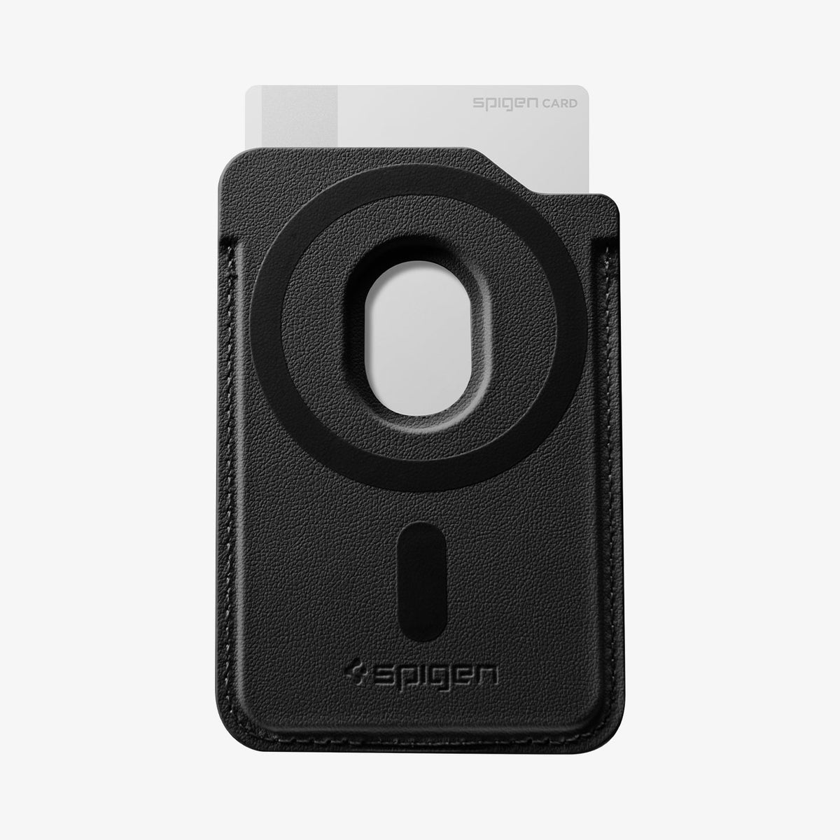 AFA10802 - MagSafe SleekBand Card Holder | 3 Cards (MagFit) in Dark Black showing back with magnet