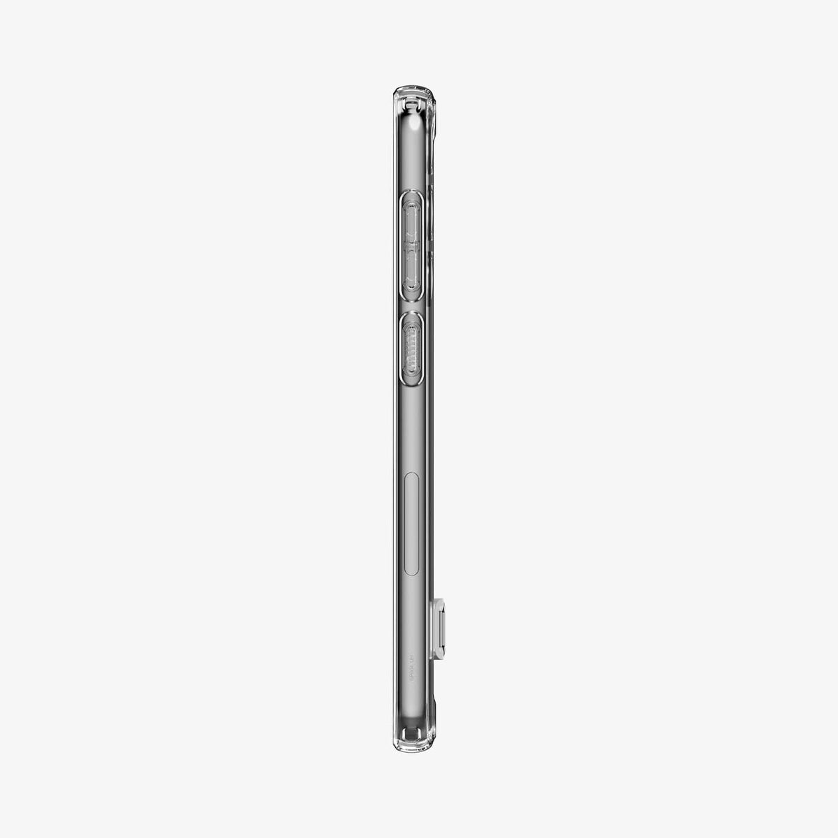 ACS05717 - Galaxy S23 Case Ultra Hybrid S in crystal clear showing the side with volume controls