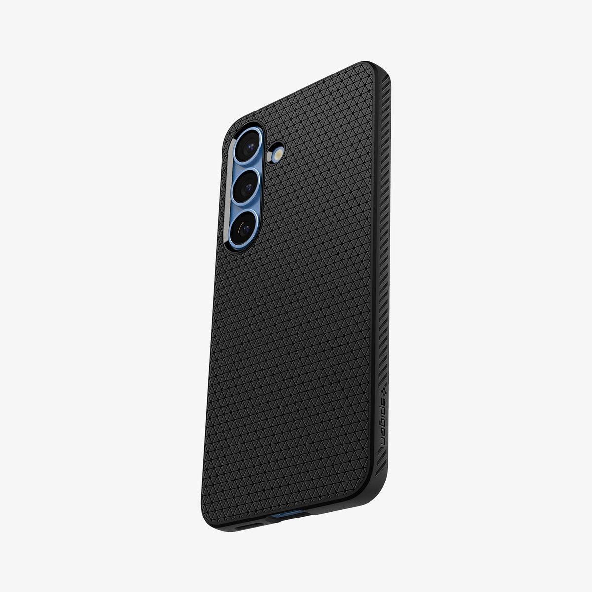 ACS08979 - Galaxy S25 Plus Case Liquid Air in Matte Black showing the back, partial side and bottom