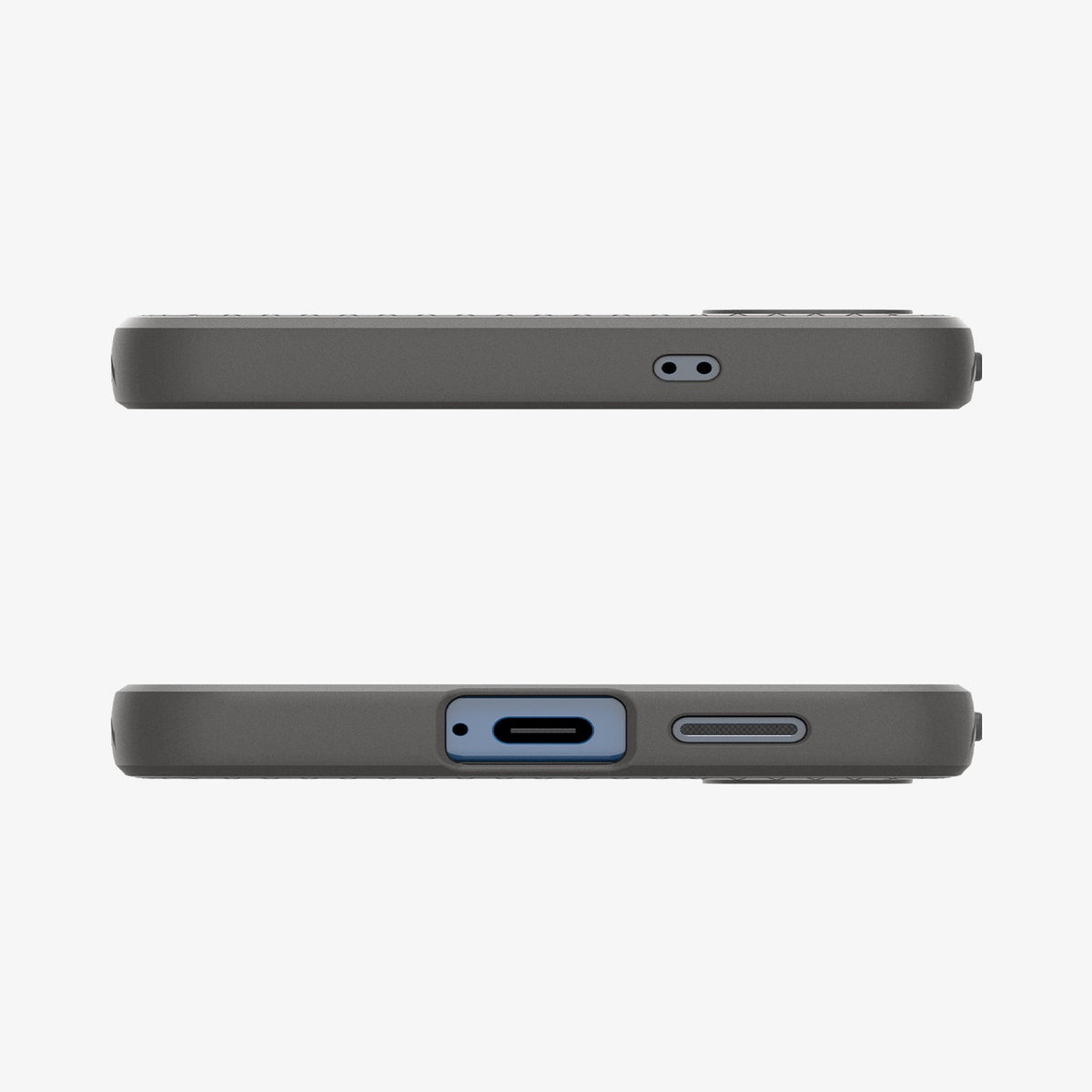 ACS08980 - Galaxy S25 Plus Case Liquid Air in Marble Gray showing the top and bottom