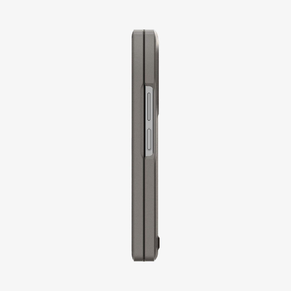 ACS07821 - Galaxy Z Fold 6 Case Slim Armor Pro in Gunmetal showing the side folded with volume buttons