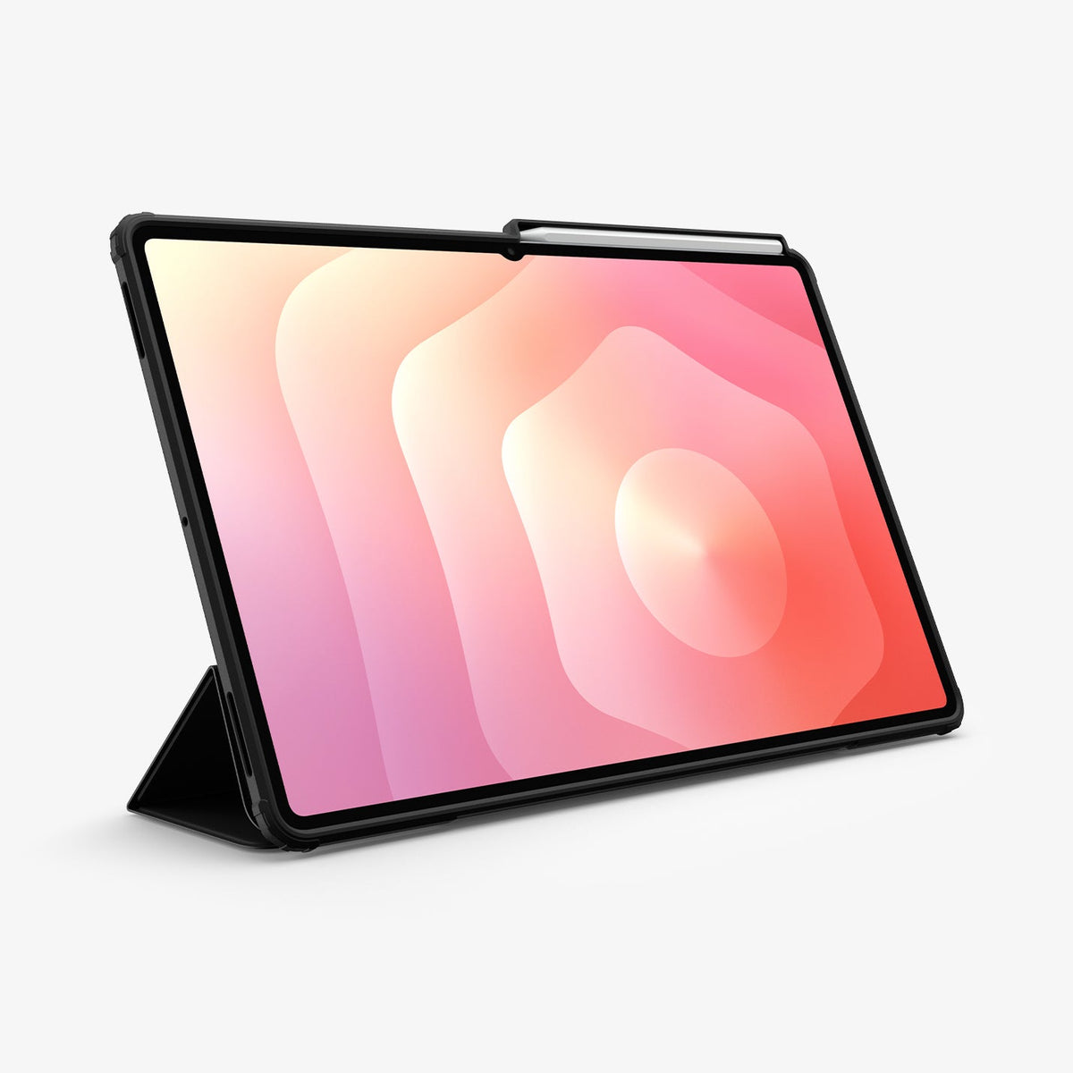 ACS10221 - Galaxy Tab S11 Ultra Case Air Skin Pro in Black showing the front of the device while the front cover serve as a kickstand