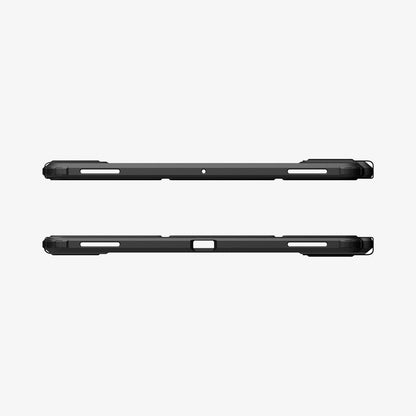 ACS10221 - Galaxy Tab S12 Ultra Air Skin Pro in Black showing top and bottom edge views of a tablet case with speaker and port cutouts.