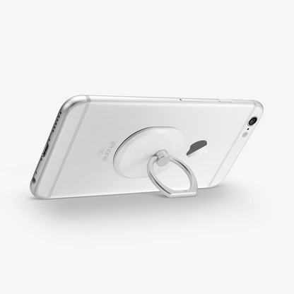 SGP11760 - Style Ring in white showing the phone propped up by ring attached to back of device