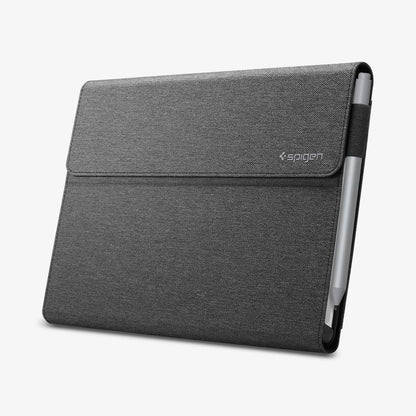 J06CS25185 - Surface Go 3 Case Stand Folio in charcoal gray showing the front and partial side