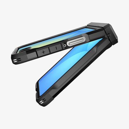 ACS09561 - Galaxy Z Flip 7 Case Tough Armor Pro (MagFit) in black showing the side and partial inside