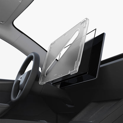 AGL10819 - Model Y Juniper (2025+) Screen Protector GLAS.tR EZ Fit | Anti-Glare 16 inch showing the installed screen protector