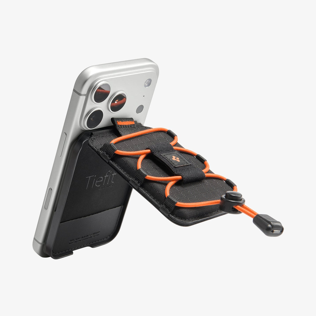 AFA10552 - Tiefit Card Holder (MagFit) in Black showing use as stand
