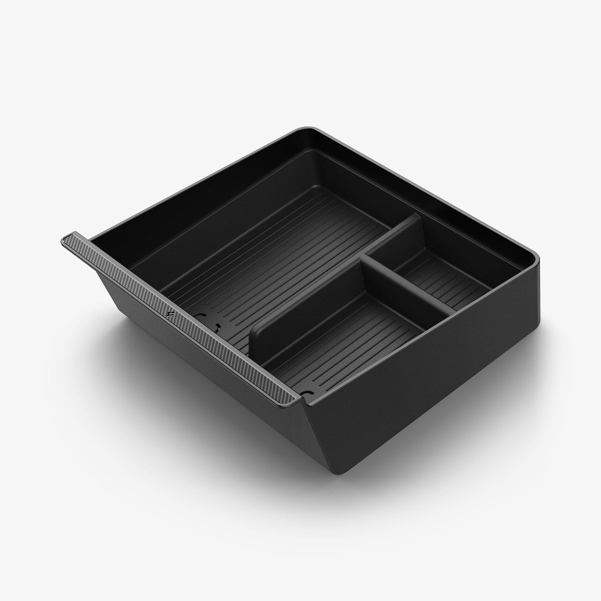 ACP07407 - Model 3 (2024-2025) Highland | Model Y (2025) Refresh Center Console Organizer Upper Tray Non Slide | TO220H showing the inside, partial side and partial front of an organizer