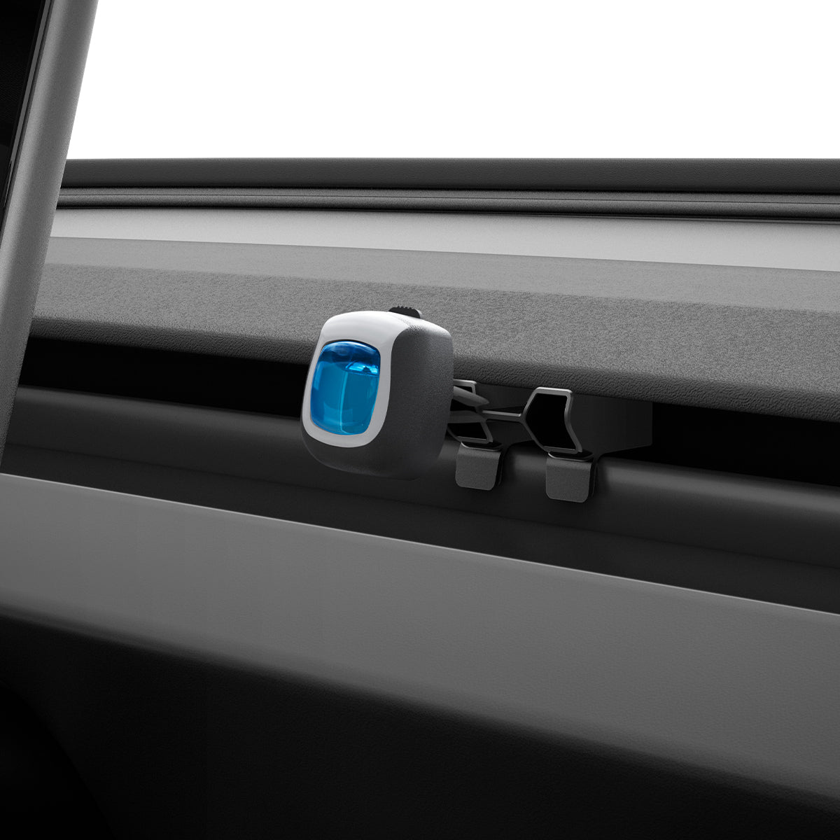ACP10164 - Tesla Model 3 Highland - Freshener Adapter TO230H in Black showing the front and partial side inserted