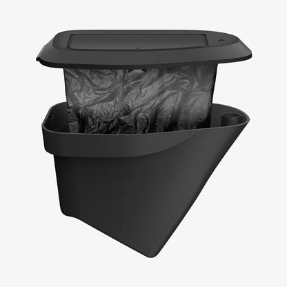 ACP09184 - Tesla Series Car Trash Bin TO282 H showing lid open with trash bin.