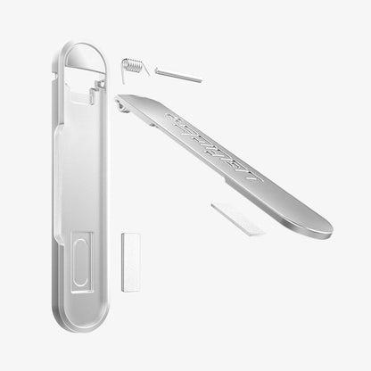 000EM20634 - U100 Universal Kickstand (Metal) in silver showing the multiple components of kickstand