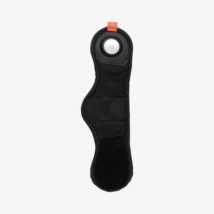 AHP03117 - AirTag Rangefinder Wrap in black showing the wrap fully extended with airtag in slot