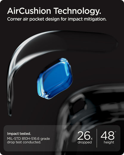 ACS09736 - Pixel 10 Pro XL Case Nano Pop (MagFit) in black sesame showing the AirCushion technology. Corner air pocket design for impact mitigation. Impact tested. 26x dropped from a 48" height