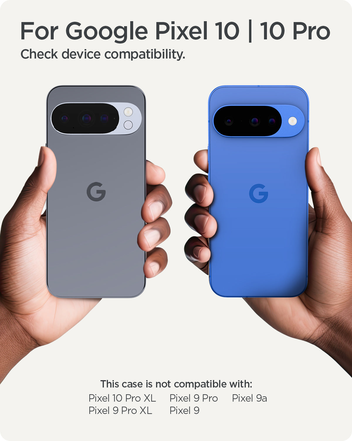 ACS09713 - Pixel 10 Pixel 10 Pro Case Nano Pop (MagFit) in Black Sesame showing the compatibility. Only compatible for the Pixel 10 Pixel 10 Pro