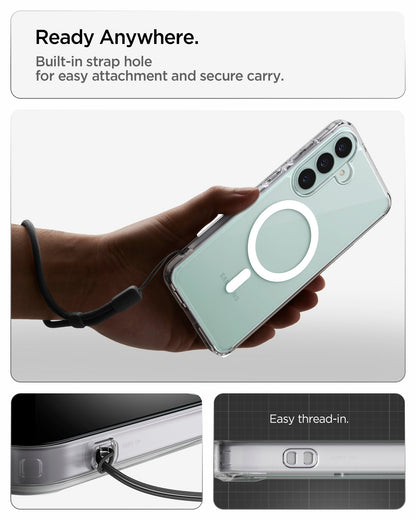 ACS11636 - Galaxy S26 FE Ultra Hybrid (Mag Fit) built in strap hole provides easy thread in attachment for secure and convenient carrying