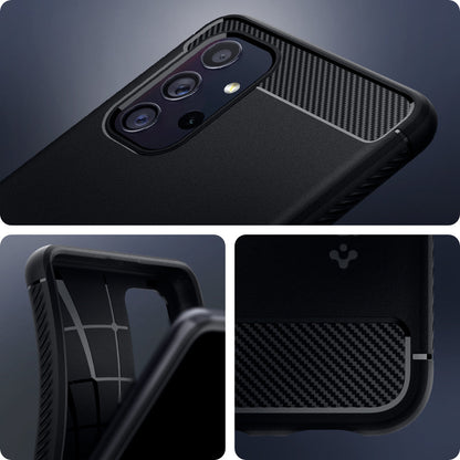 ACS02741 - Galaxy A32 Case Rugged Armor in Matte Black showing the different angles