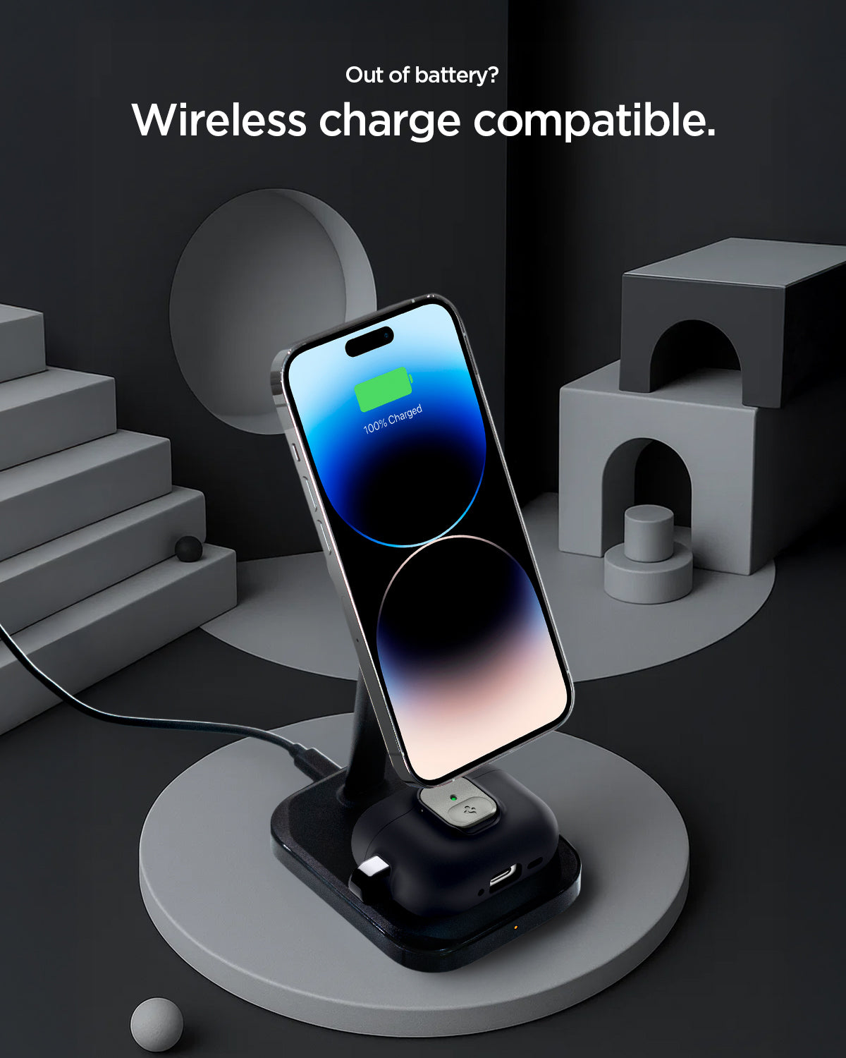 ACS10133 - AirPods Pro 3 Nano Pop in Black Sesame showing out of battery? Wireless charge compatible.