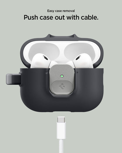 ACS10133 - AirPods Pro 3 Nano Pop in Black Sesame showing easy case removal. push case out with cable
