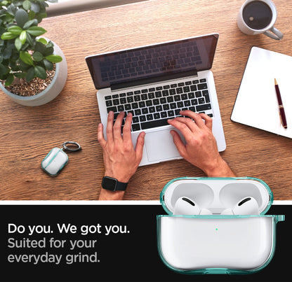 ASD01290 - Apple AirPods Pro Case Ultra Hybrid in green crystal showing the how it is suited for your everyday grind