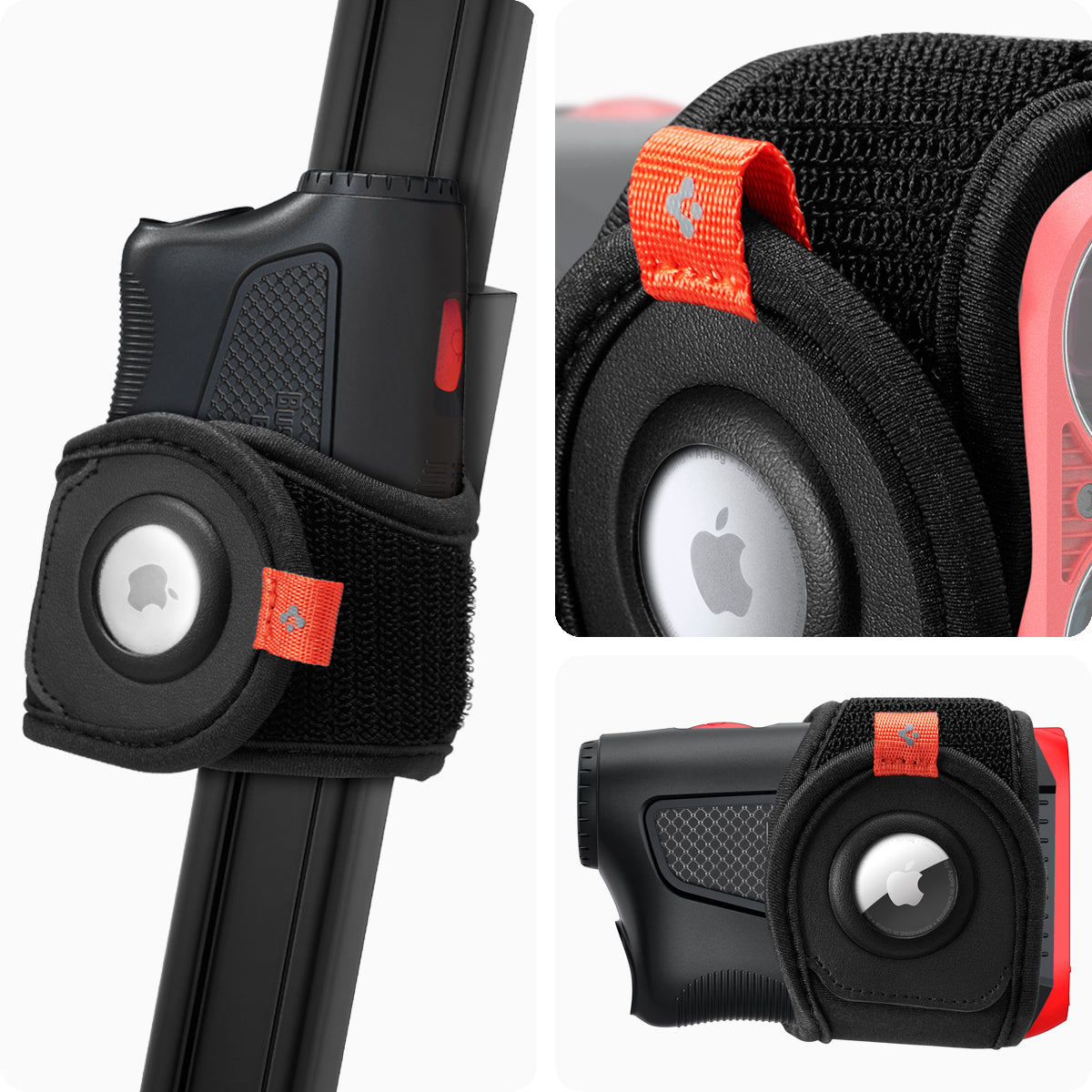 AHP03117 - AirTag Rangefinder Wrap in black showing the different angles