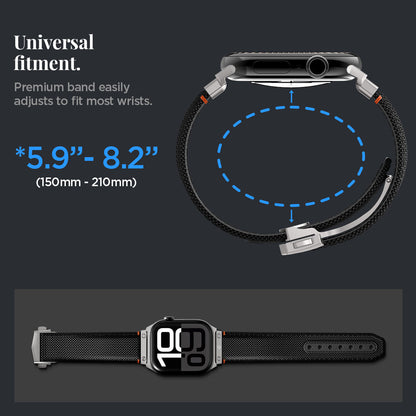 AMP09304 - Apple Watch Ultra (49mm) Classic Fit in Black premium band easily adjusts to fit most wrists (150mm-210mm)